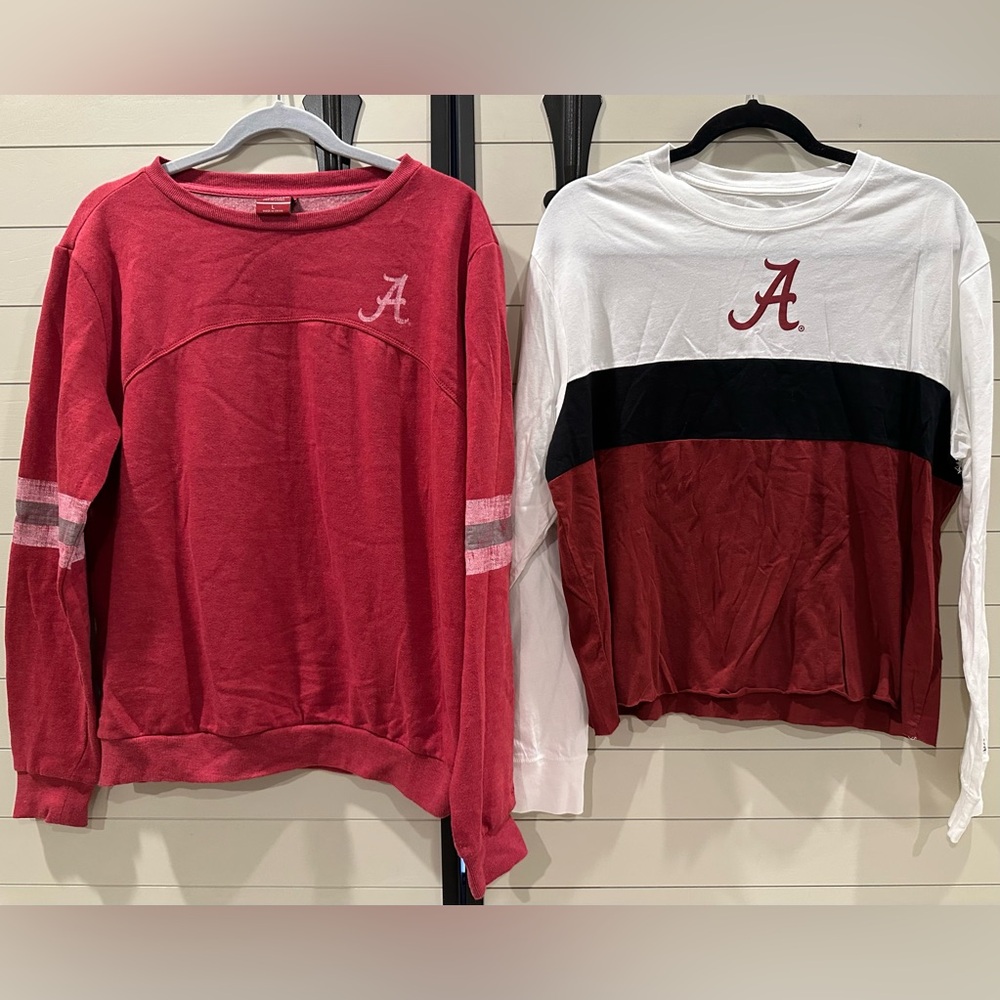 Lot of Two ALABAMA CRIMSON TIDE Long Sleeved Shirts Size Large